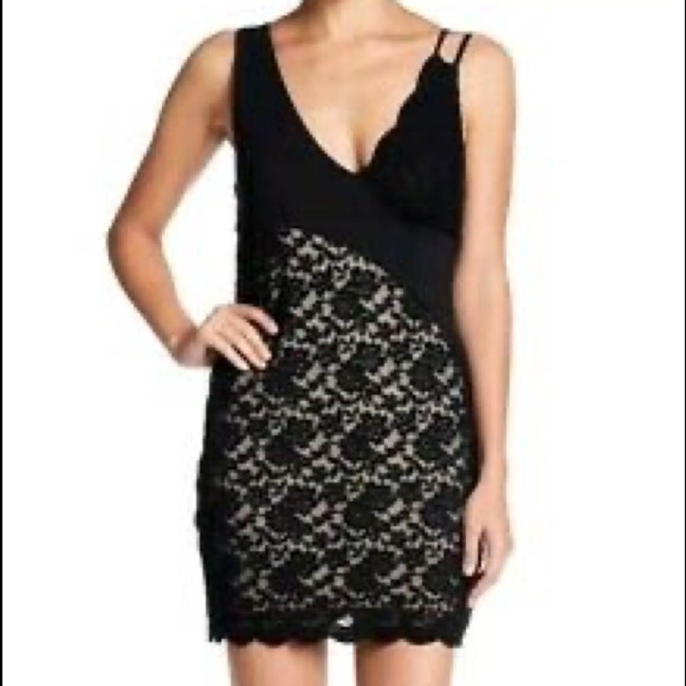 NWT Free People Women’s Lace Mini Dress Lower Eastside- Large